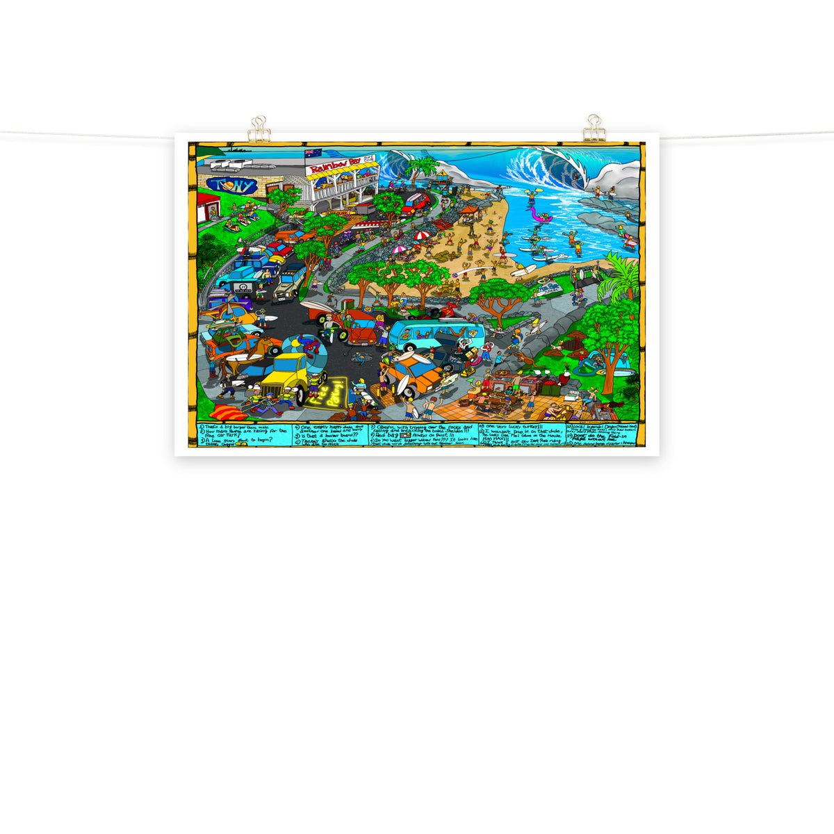 Snapper Rocks In Drawing Poster | Snapper Rocks Road Search n Find – Tony Lines And Shapes